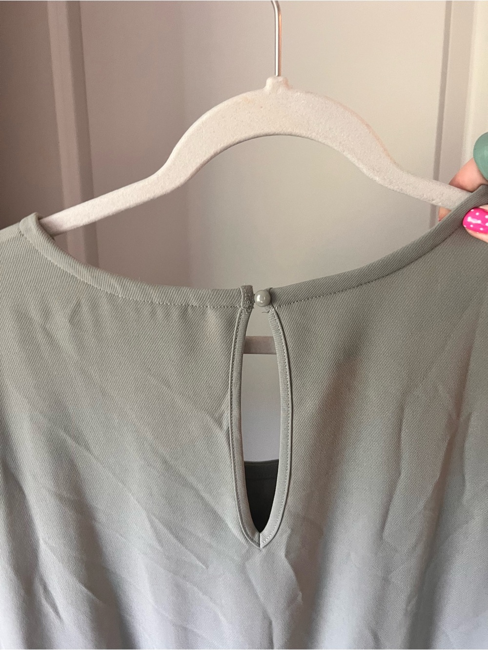 NWT 32 COOL Scoop Neck Short Sleeve Drawstring Waist Dress - Sage Green XXL - Picture 4 of 4